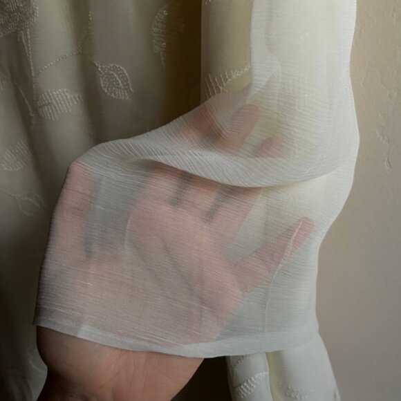 Ivory white Floral Sequin Lace doily Saree Coquette Bridal wedding pastel fairy - Picture 11 of 17